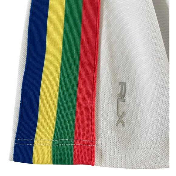 Ralph Lauren RLX Striped-Trim Golf Polo Shirt White‎ Performance Snap M $98.50 - Picture 7 of 11